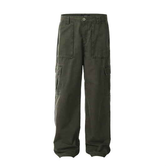 Pantalones Rectos Vintage Wash Holgados para Hombre - Image 3