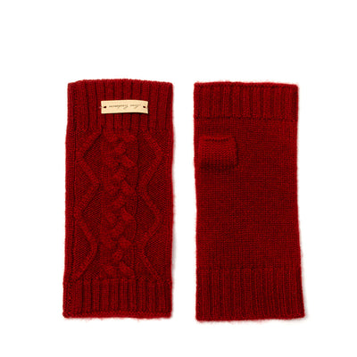 Guantes Mitones de Cachemira Pura Trenzados para Mujer - Image 16