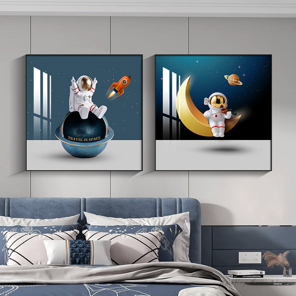 Cuadro Decorativo Astronauta Viajando por el Espacio