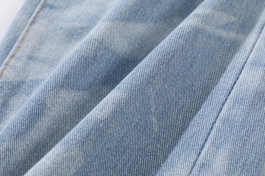 Jeans Rectos Oversize Tie Dye Lavado Desgastado para Hombre - Image 7
