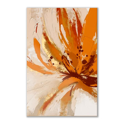Cuadro Abstracto Flores Naranjas - Pintura al Óleo Moderna sin Marco para Sala de Estar - Image 8