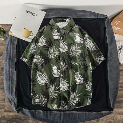 Camisa Suelta Estampada de Manga Corta para Hombre - Image 25