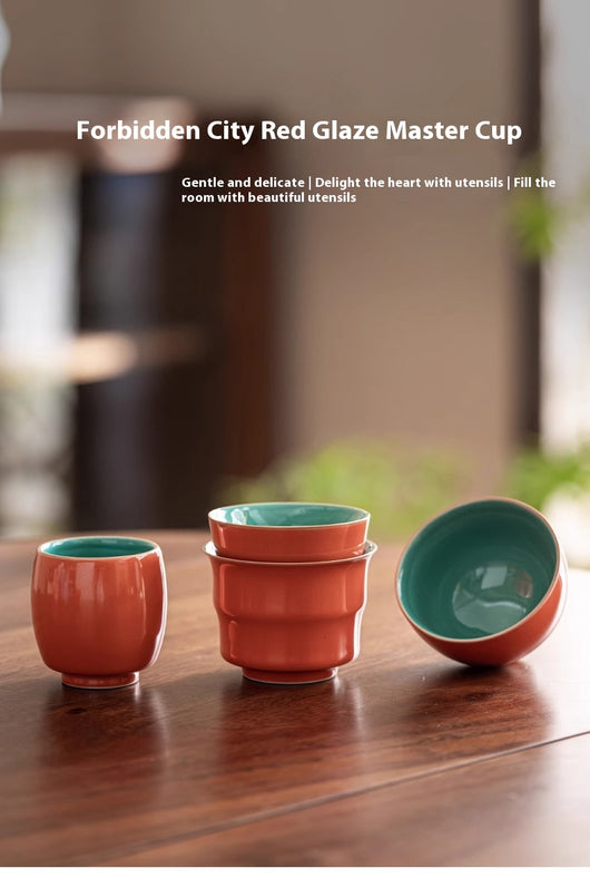 Taza de Té Cerámica Rojo Prohibido Alta Temperatura con Esmalte Artesanal - Image 6