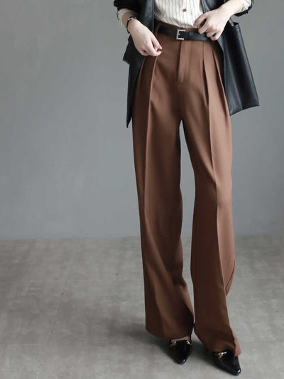 Pantalones de Talle Alto Mujer Pierna Ancha Recta Elegantes - Image 3