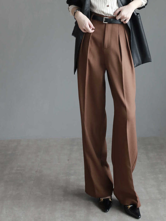 Pantalones de Talle Alto Mujer Pierna Ancha Recta Elegantes - Image 3