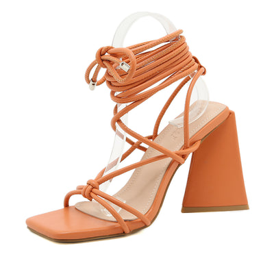 Sandalias de Tacón Alto Estilo Romano con Tira al Tobillo 11cm - Image 18