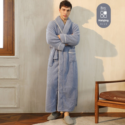 Bata de Invierno en Terciopelo Algodón para Parejas - Pijama Largo Talla Grande Lujo Ligero - Image 7