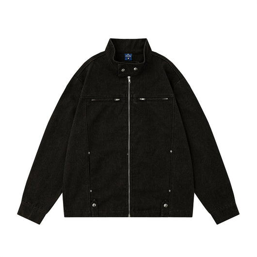 Chaqueta de Trabajo Hombre Cuello Alto Cremallera Suelta Primavera Otoño - Image 5