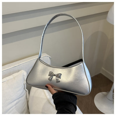 Bolsa de Hombro Minimalista Texturizada con Detalle de Moño Elegante - Image 24