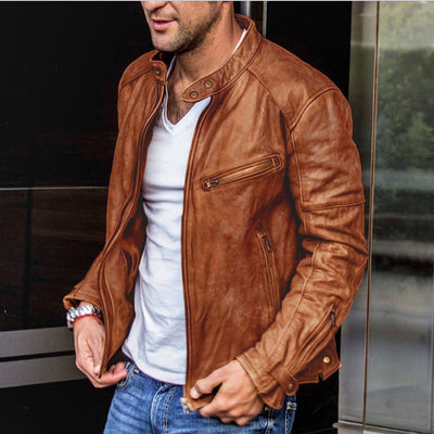 Chaqueta de Cuero PU Estilo Punk con Cuello de Pie para Otoño e Invierno - Image 8