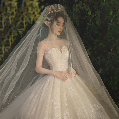 Vestido de Novia Elegante con Corset y Cola Larga - Image 12