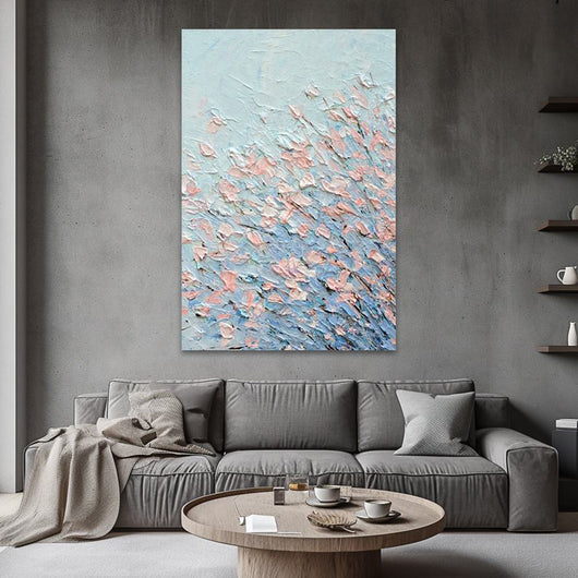Cuadro Abstracto Pintado a Mano con Flores Modernas - Arte de Pared sin Marco - Image 11