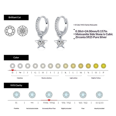 Aretes de Plata S925 con Diamantes Brillantes Estilo Urbano Versátil - Image 4