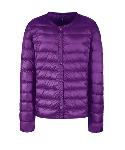 Chaqueta Acolchada Ligera Sin Cuello para Mujer - Abrigo Corto Versátil - Image 8