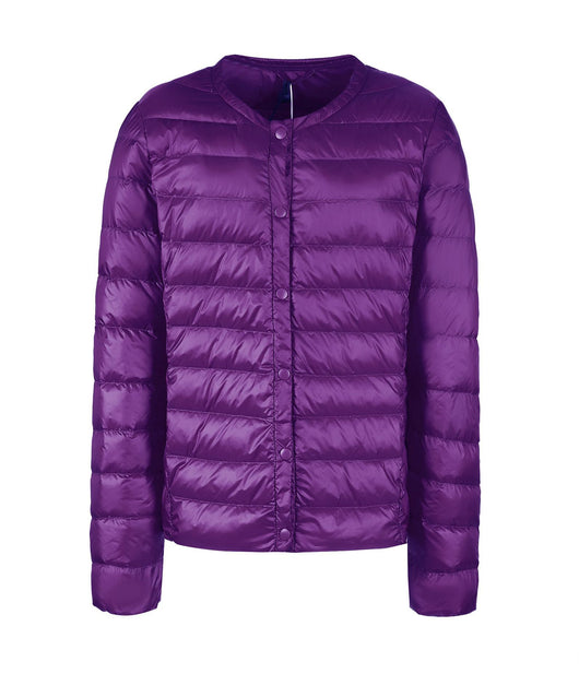 Chaqueta Acolchada Ligera Sin Cuello para Mujer - Abrigo Corto Versátil - Image 8