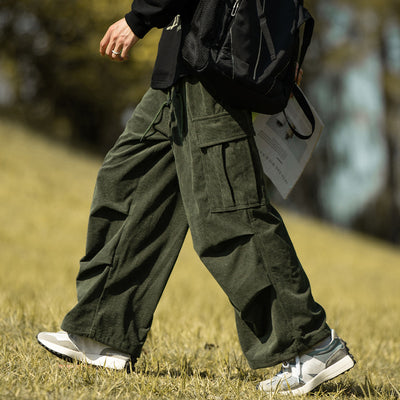 Pantalones de Pana Anchos Casuales para Otoño e Invierno