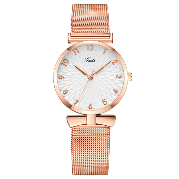 Reloj Digital de Moda Girasol con Moño de Personalidad para Mujer