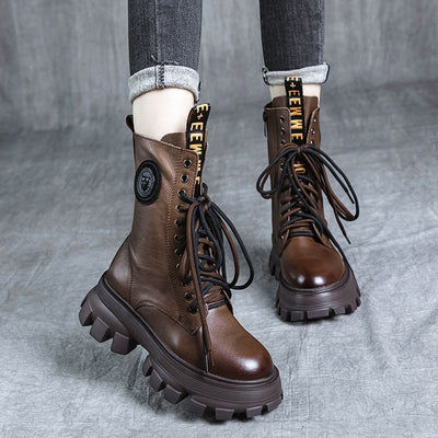 Botas Cortas Estilo Británico para Mujer - Caña Media Otoño - Image 3
