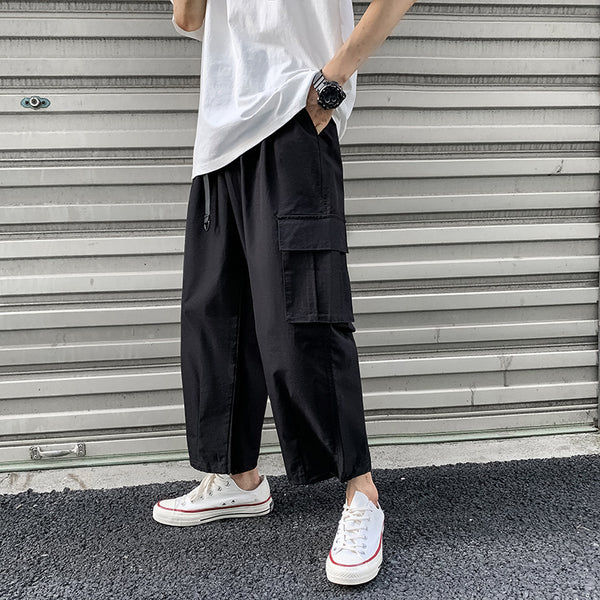 Pantalones Deportivos Casuales Holgados de Pierna Ancha para Hombre