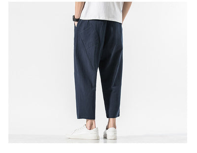 Pantalones Casuales Talla Grande Hombre - Corte Recto Algodón Lino Estilo Retro - Image 19