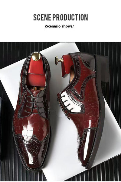 Zapatos Oxford Brogue de Cuero para Hombre - Punta Cuadrada Estilo Japonés - Image 8