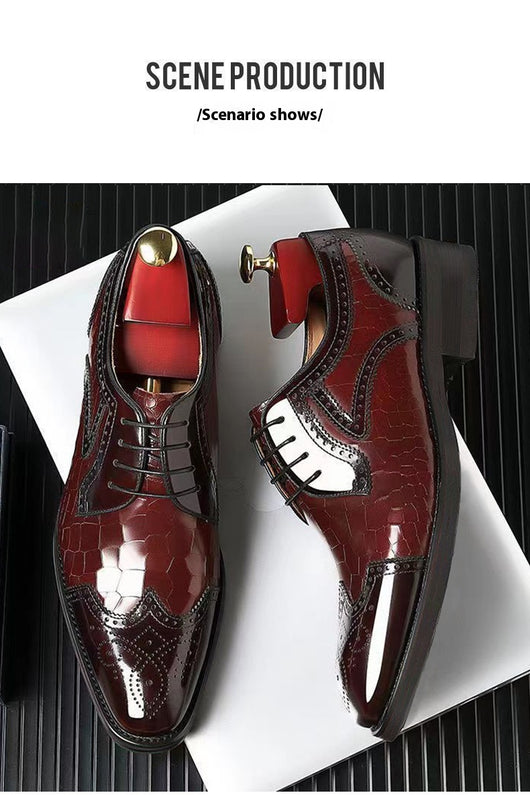 Zapatos Oxford Brogue de Cuero para Hombre - Punta Cuadrada Estilo Japonés - Image 8