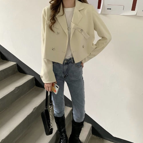 Blazer Casual Versátil para Niñas con Cuello de Solapa - Image 2