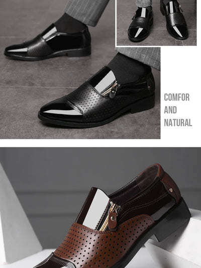 Zapatos de Cuero para Hombre Ejecutivos Transpirables con Diseño Perforado - Image 15