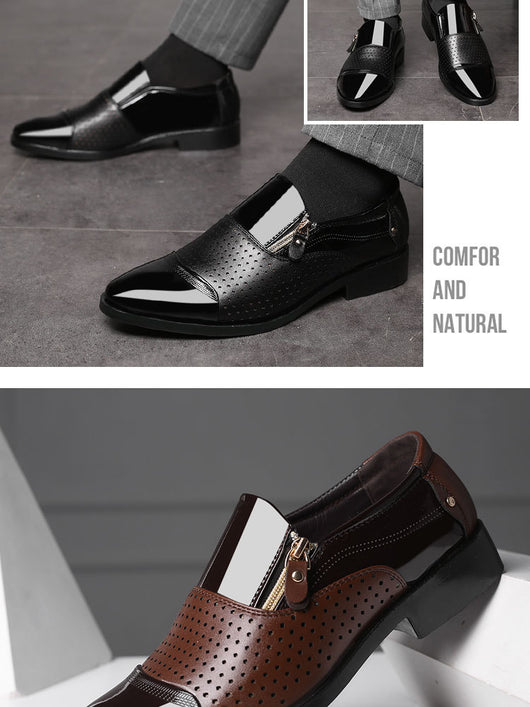 Zapatos de Cuero para Hombre Ejecutivos Transpirables con Diseño Perforado - Image 15