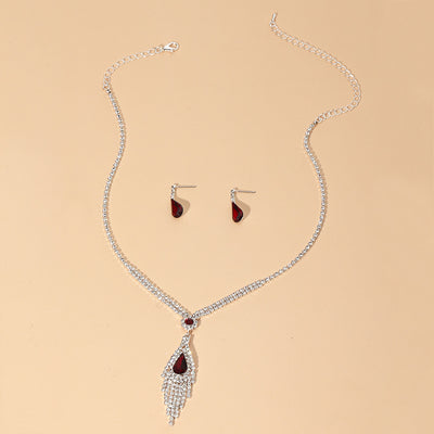 Conjunto de Collar y Aretes de Diamantes Completos Temperament - Image 10