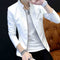 Chaqueta de Cuero Slim Fit con Cuello Mao - Estilo Juvenil Moderno