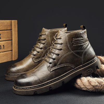 Botas Retro de Cuero para Hombre - Estilo Británico Clásico - Image 6
