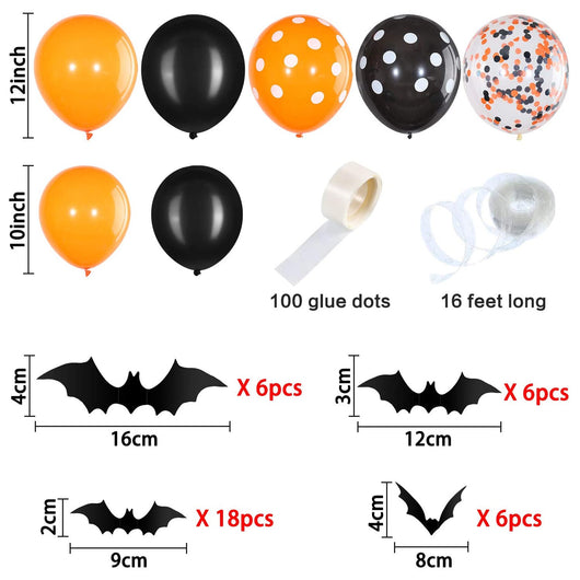 Pegatinas de Murciélagos Halloween Naranja y Negro para Decoración de Fiestas - Image 12