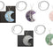 Natural Crystal Moon Pendant 5color necklace chain Set