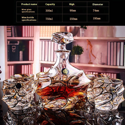 Juego de Copas de Cristal para Whisky y Vino con Detalles Dorados - Image 13