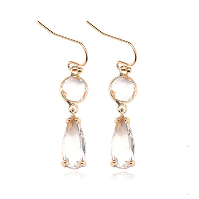 Aretes de Cristal K9 Multicolor con Borde de Cobre Geométrico - Image 10