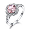 Valentine's Day Luxury Morganite Sterling Plateado Ring Rosado 4