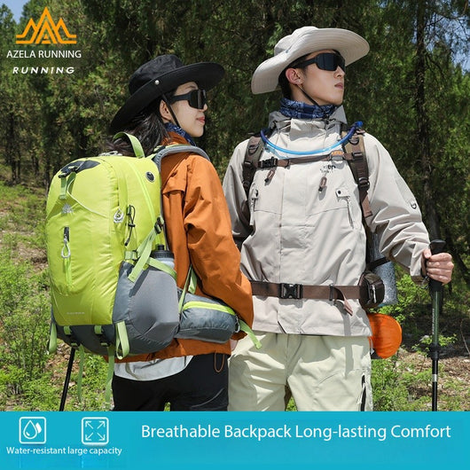 Mochila de Trekking AZELA Electron 40L - Blanco y Azul Marino para Senderismo y Viajes - Image 4