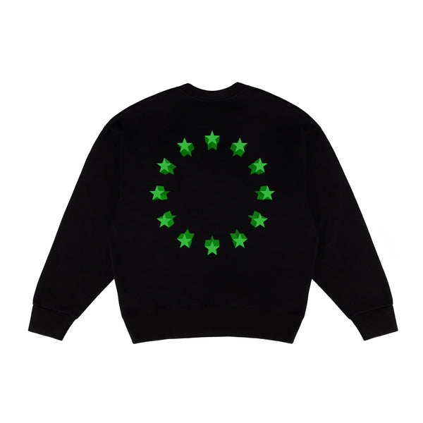 Sudadera Holgada Acolchada Estampado Blanco y Negro