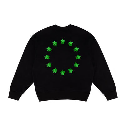 Sudadera Holgada Acolchada Estampado Blanco y Negro