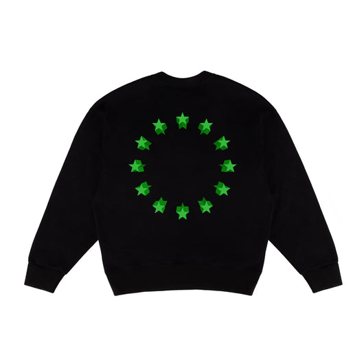 Sudadera Holgada Acolchada Estampado Blanco y Negro