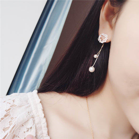 Aretes de Perlas en Diseño Engarzado - Image 4