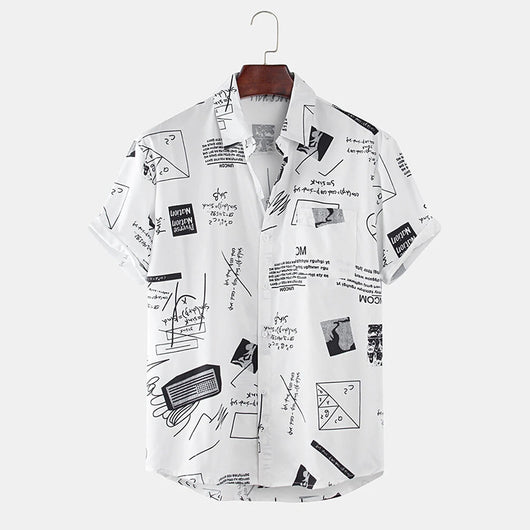 Camiseta Hombre Estampado Abstracto Cartoon con Bolsillo y Eslogan Divertido - Image 10