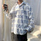 Camisa de Pana Estampada Casual de Manga Larga para Hombre