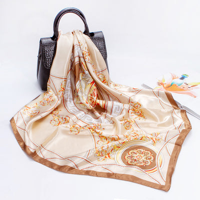 Pañuelo de Seda Sintética con Estampado Elegante para Mujer