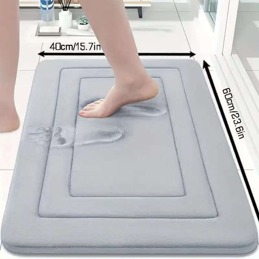 Tapete de Baño Memory Foam Antideslizante con Terciopelo Coral - Image 5