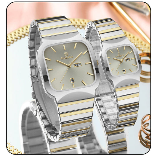 Reloj de Pareja Cuadrado Funcional de Doble Punta - Image 15