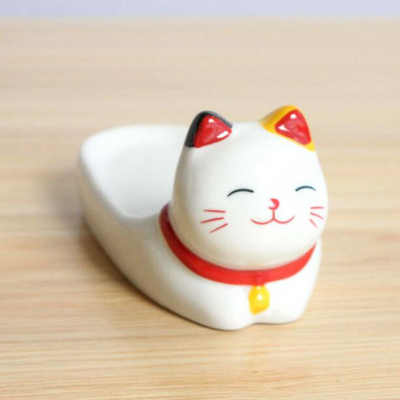 Soporte Decorativo de Cerámica para Palillos Chinos - Diseño Gato de la Fortuna - Image 15