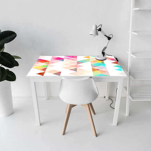 White PVC self-adhesive wallpaper with a playful pattern of hand-painted style polka dots in red, yellow, teal, and purple. - Image 5