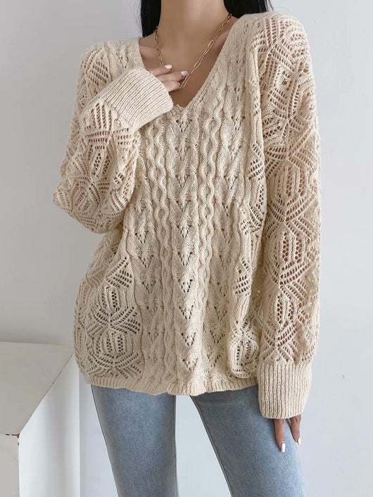 Suéter Calado Otoño Suelto para Mujer Casual - Image 17